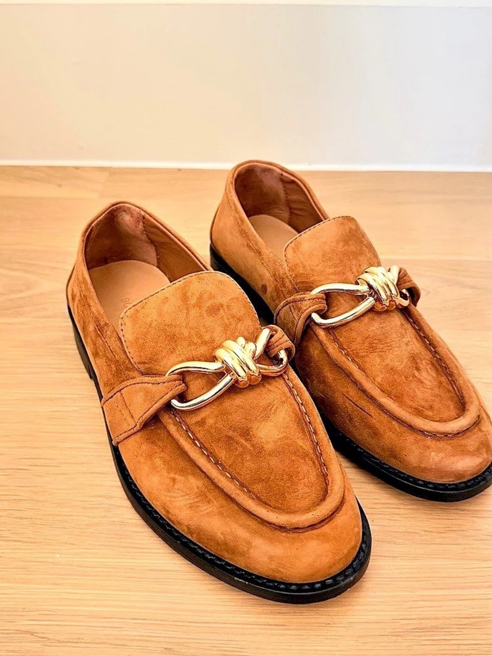 Bottega Veneta Astaire Knot Suede Loafers Brown EU 38